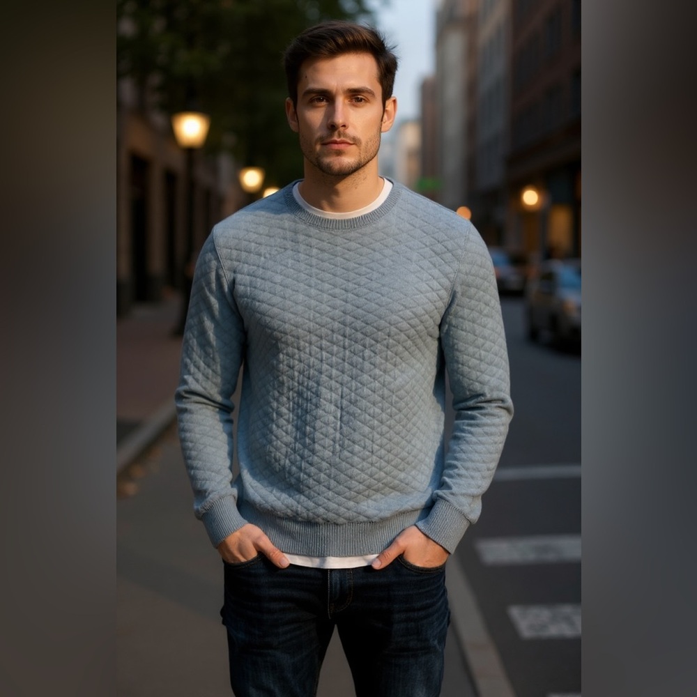 Daniel Cremieux Cashmere Sweater Mens L Blue Cashmere Soft